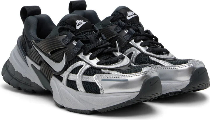Nike Black & Silver V2K Run Sneakers - Image 4