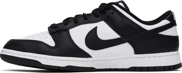 Nike Black & White Dunk Low Retro Sneakers - Image 3