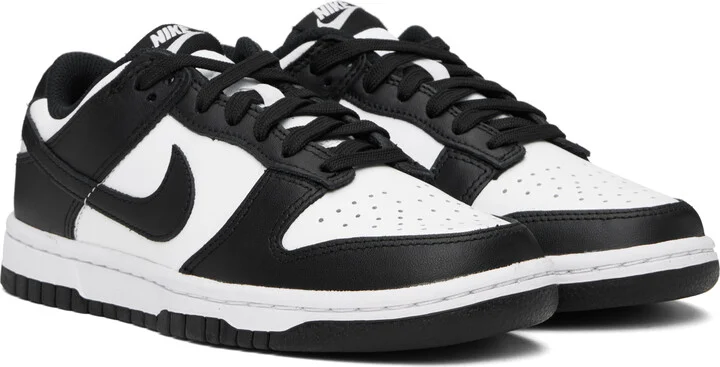 Nike Black & White Dunk Low Sneakers - Image 4