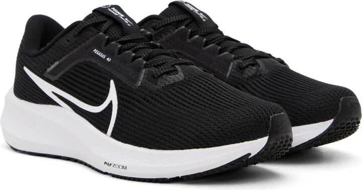 Nike Black & White Pegasus 40 Sneakers - Image 4