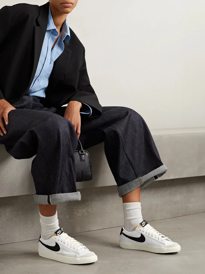 Nike - Blazer Low '77 Se Suede-trimmed Leather Sneakers - White - Image 2
