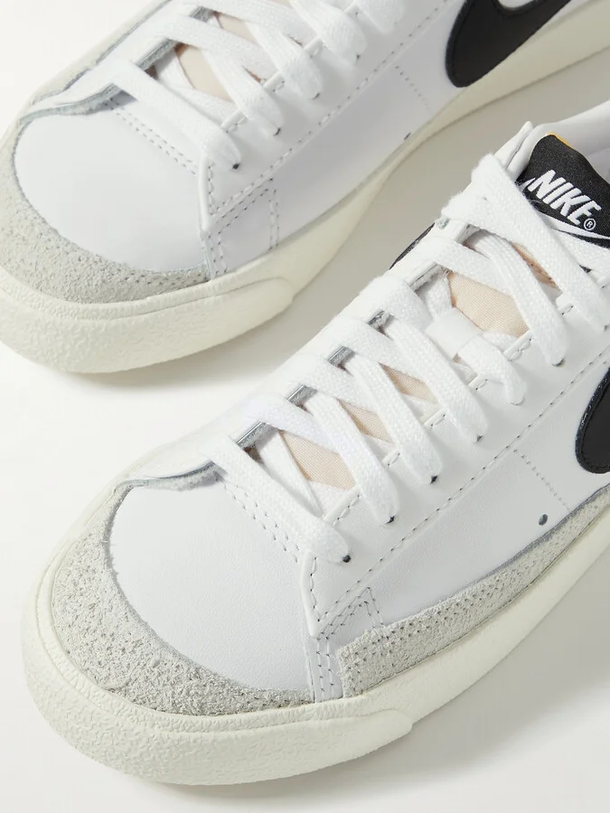Nike - Blazer Low '77 Se Suede-trimmed Leather Sneakers - White - Image 4