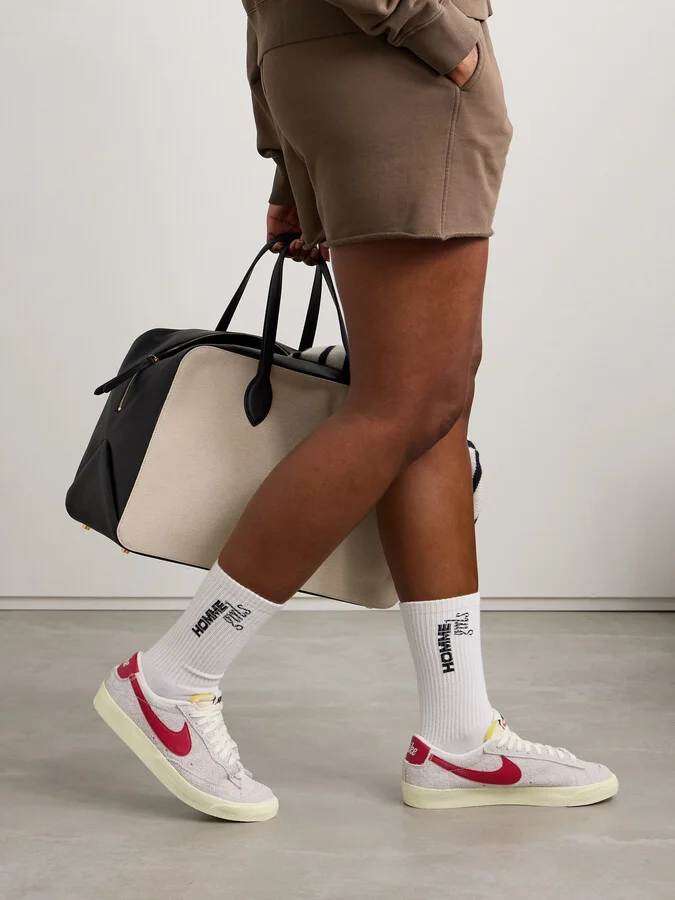Nike - Blazer Low ’77 Vintage Leather-trimmed Brushed-suede Sneakers - White - Image 2