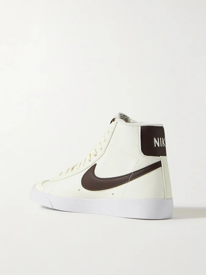 Nike - Blazer Mid '77 Vintage Suede And Leather-trimmed Crinkled-nubuck High-top Sneakers - Ecru - Image 3