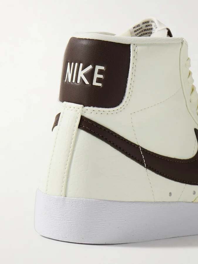 Nike - Blazer Mid '77 Vintage Suede And Leather-trimmed Crinkled-nubuck High-top Sneakers - Ecru - Image 4