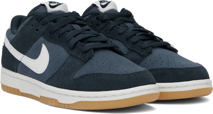 Nike Blue & White Dunk Low Retro SE Sneakers - Image 4