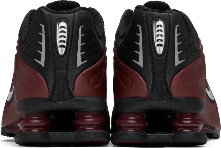 Nike Burgundy & Black Shox R4 Sneakers - Image 2