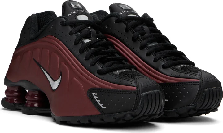 Nike Burgundy & Black Shox R4 Sneakers - Image 4
