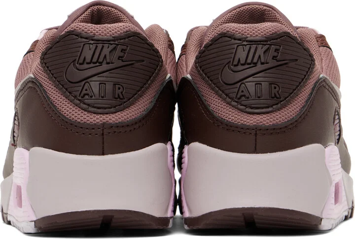 Nike Burgundy & Pink Air Max 90 Sneakers - Image 2