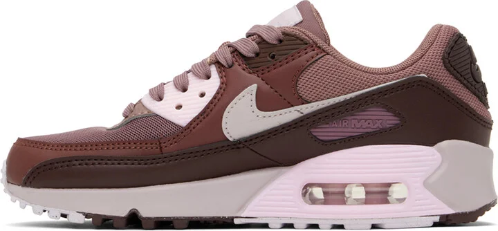Nike Burgundy & Pink Air Max 90 Sneakers - Image 3