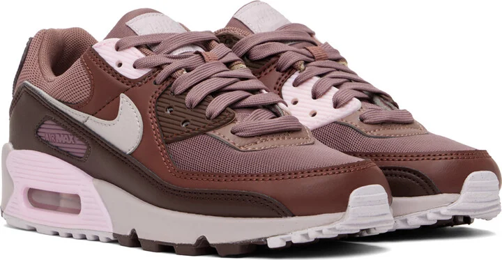 Nike Burgundy & Pink Air Max 90 Sneakers - Image 4