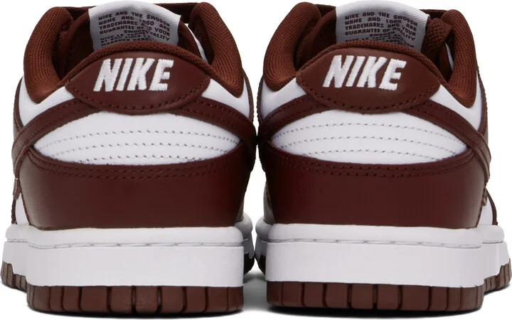Nike Burgundy & White Dunk Low Retro Sneakers - Image 2