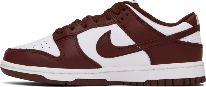 Nike Burgundy & White Dunk Low Retro Sneakers - Image 3