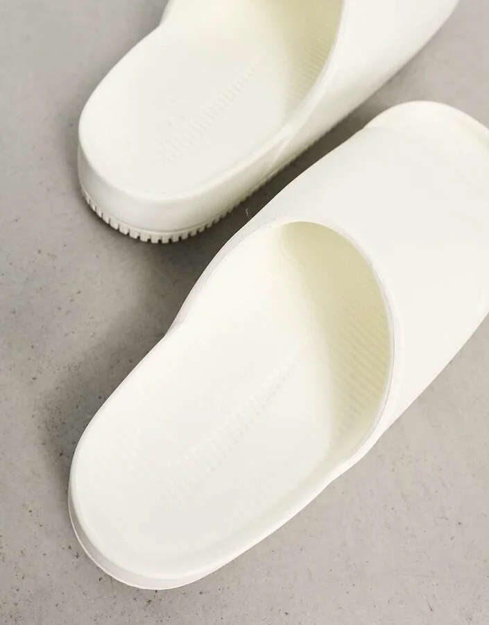 Nike Calm Mule slides in off white - Image 3