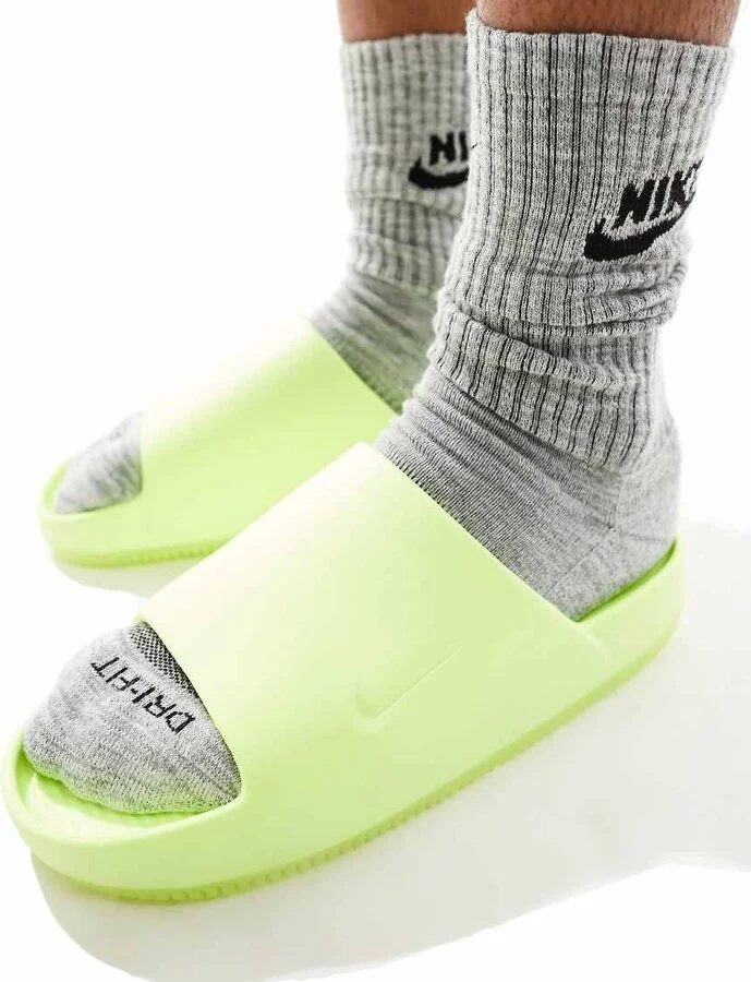 Nike Calm Mule slides in volt green - Image 3
