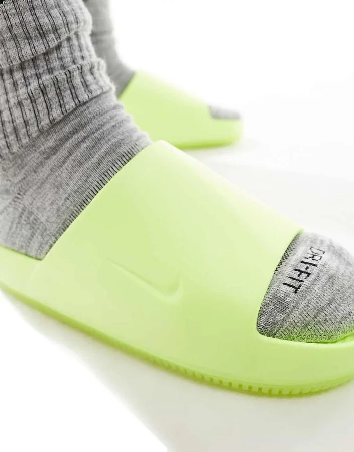 Nike Calm Mule slides in volt green - Image 4