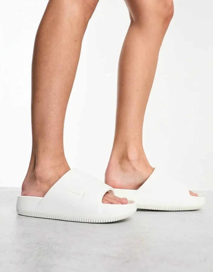 Nike Calm Slides in off white - Image 4