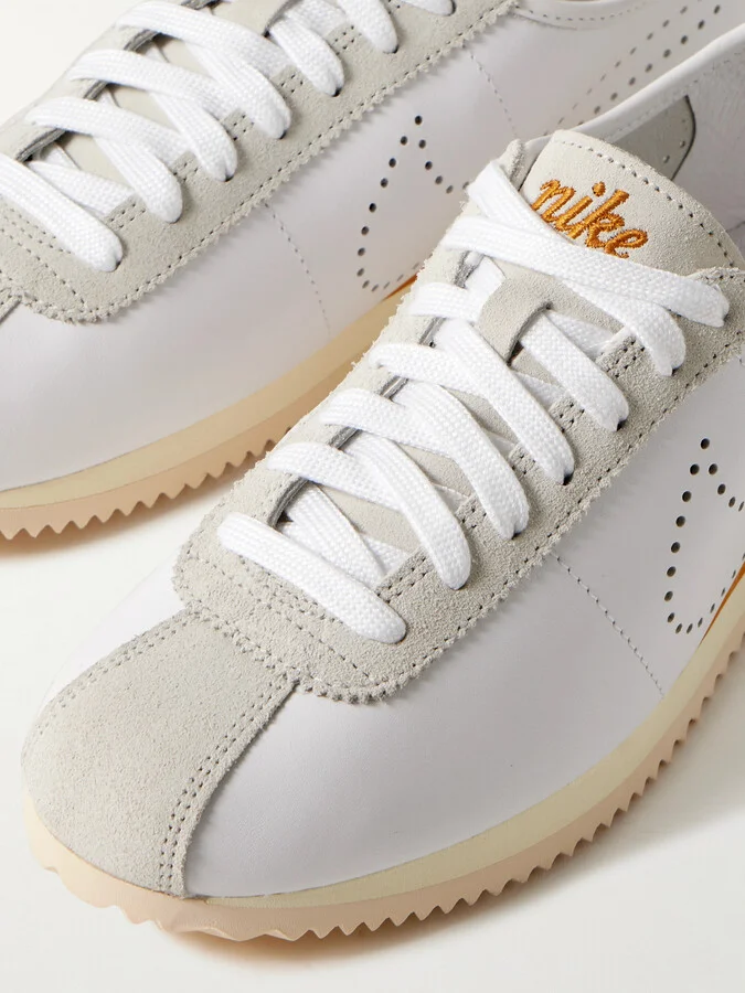 Nike - Cortez Decon Suede-trimmed Perforated Leather Sneakers - White - Image 4