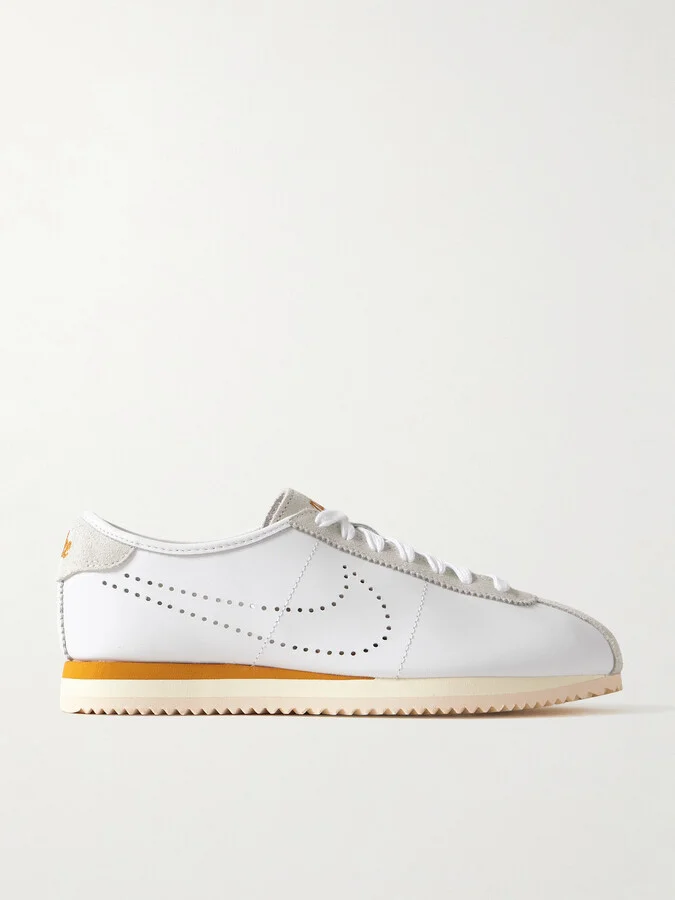 Nike - Cortez Decon Suede-trimmed Perforated Leather Sneakers - White