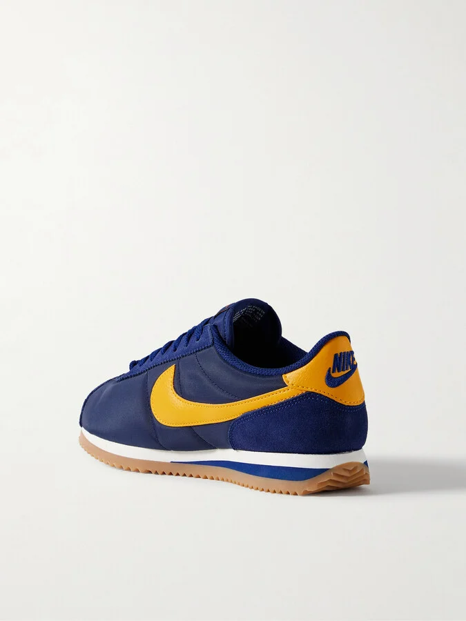 Nike - Cortez Leather And Suede-trimmed Shell Sneakers - Blue - Image 3