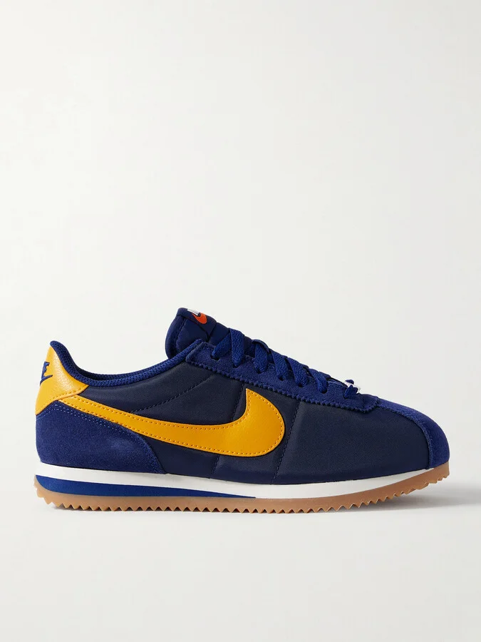 Nike - Cortez Leather And Suede-trimmed Shell Sneakers - Blue