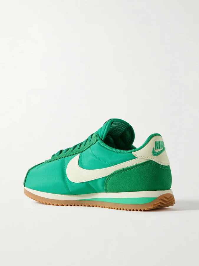 Nike - Cortez Leather And Suede-trimmed Shell Sneakers - Green - Image 3