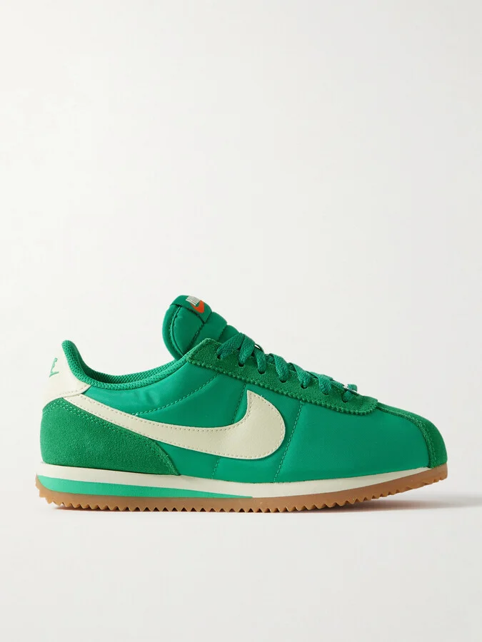 Nike - Cortez Leather And Suede-trimmed Shell Sneakers - Green