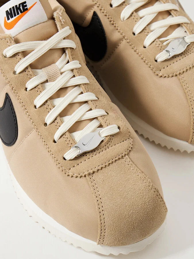 Nike - Cortez Leather And Suede-trimmed Shell Sneakers - Neutrals - Image 4