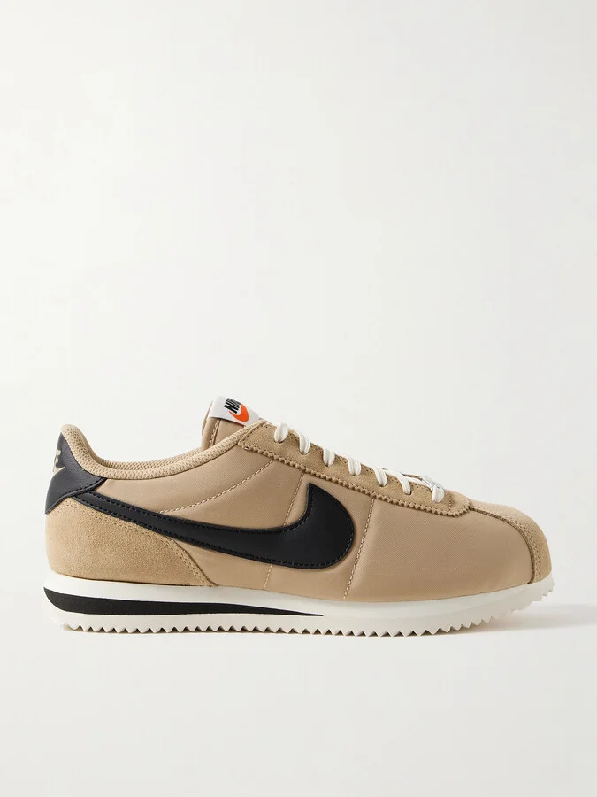 Nike - Cortez Leather And Suede-trimmed Shell Sneakers - Neutrals