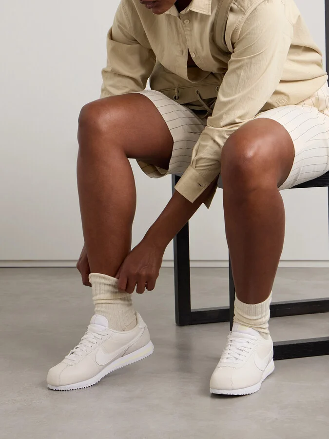 Nike - Cortez Leather Sneakers - Cream - Image 2