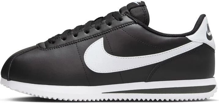 Nike cortez leather sneakers in black