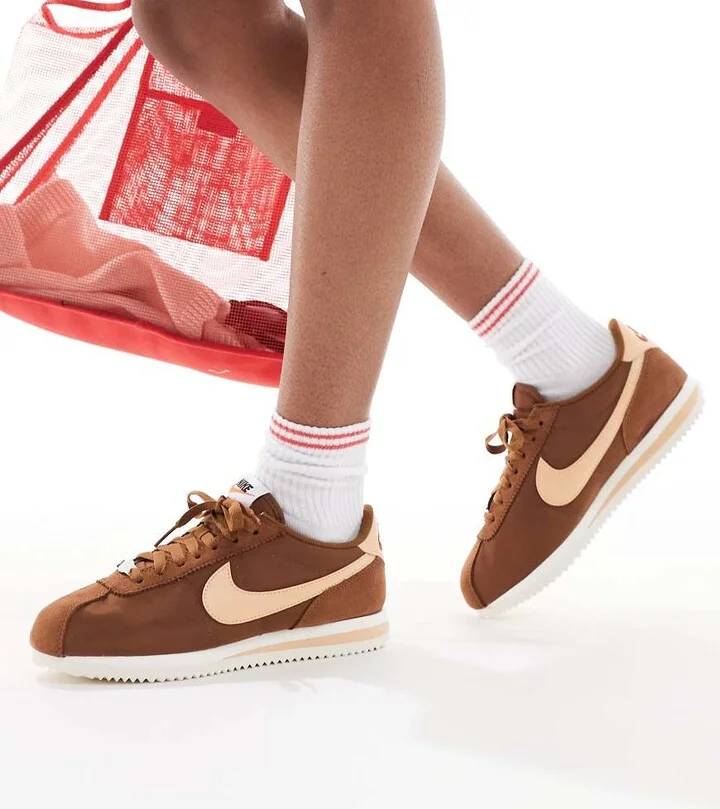 Nike Cortez sneakers in brown & orange