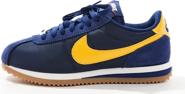 Nike Cortez sneakers in navy and yellow - Image 2