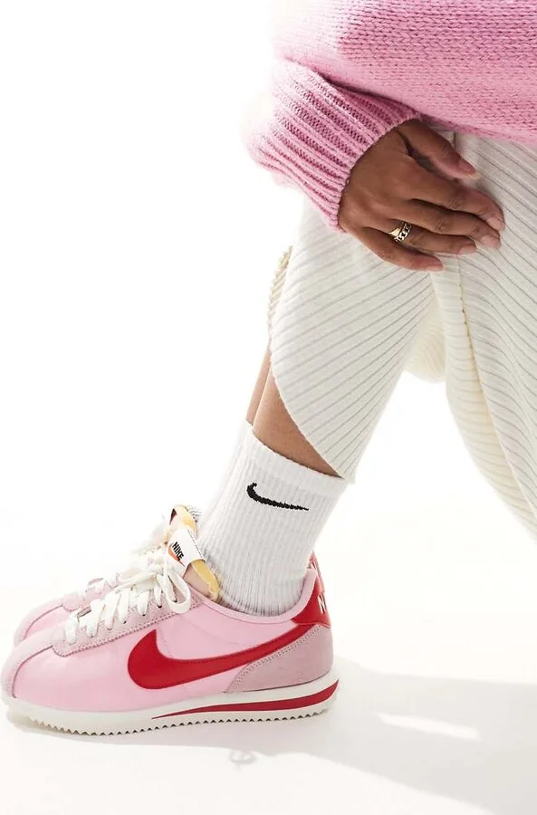 Nike Cortez sneakers in pink and red