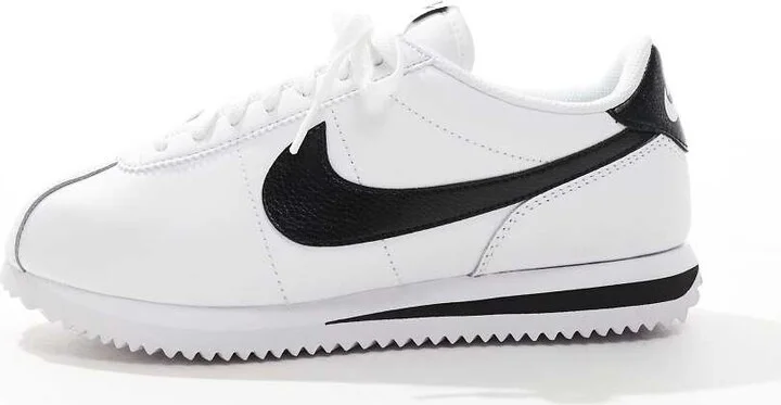 Nike Cortez sneakers in white and black - Image 3
