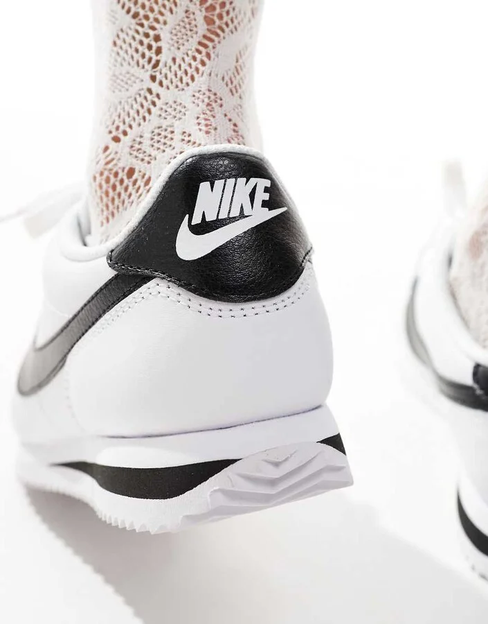 Nike Cortez sneakers in white and black - Image 4