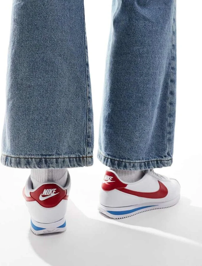 Nike Cortez sneakers in white and red - Image 3