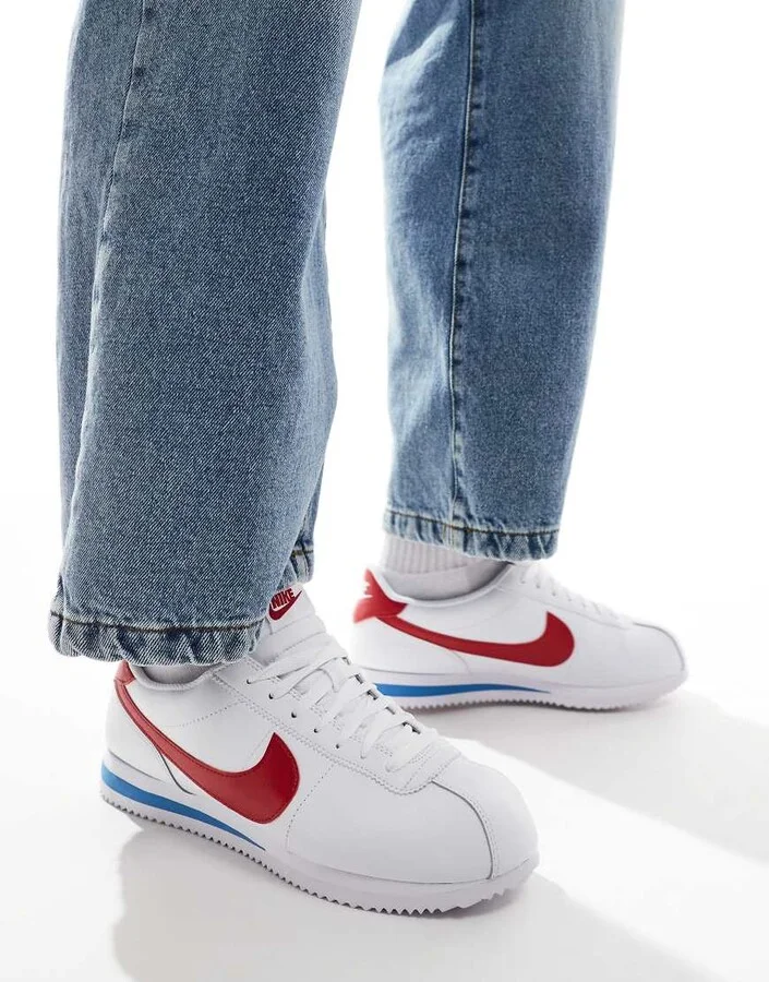 Nike Cortez sneakers in white and red - Image 4