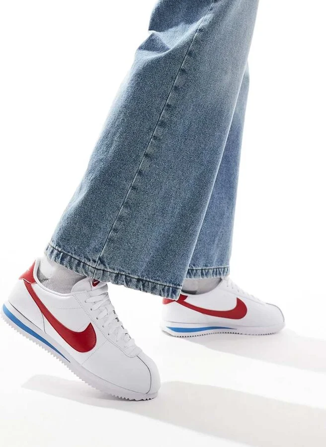 Nike Cortez sneakers in white and red