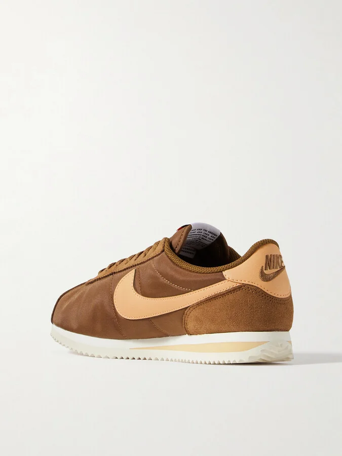 Nike - Cortez Suede And Leather-trimmed Shell Sneakers - Brown - Image 3