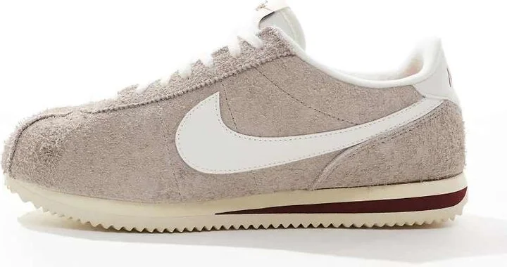Nike Cortez suede sneakers in gray and white - Image 2