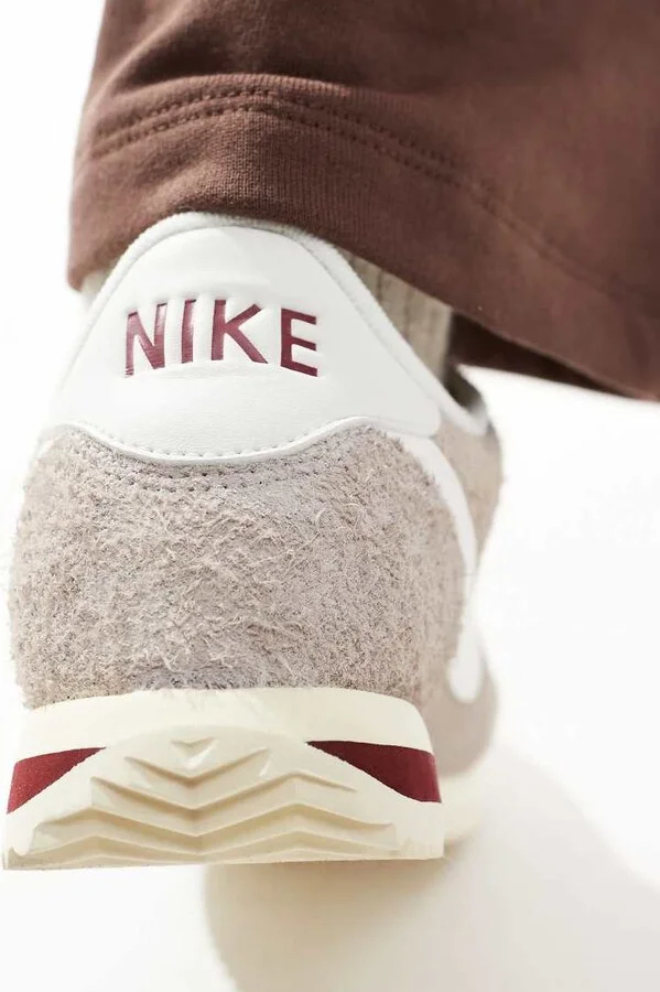Nike Cortez suede sneakers in gray and white - Image 4