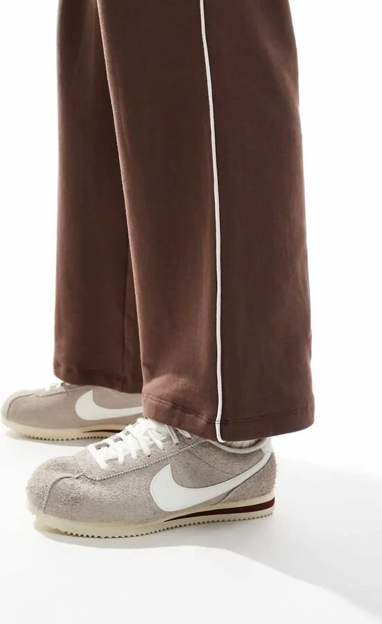 Nike Cortez suede sneakers in gray and white