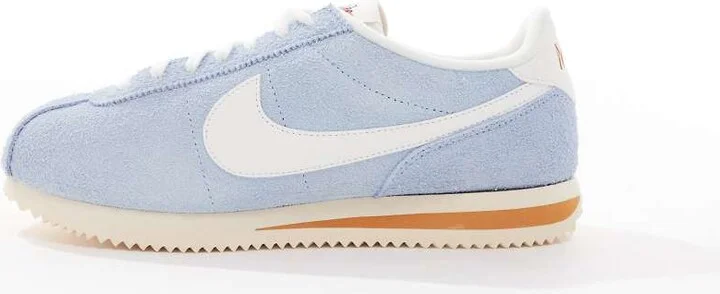 Nike Cortez suede sneakers in light blue and white - Image 2