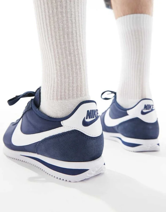 Nike Cortez TXT sneakers in navy and white - Image 3