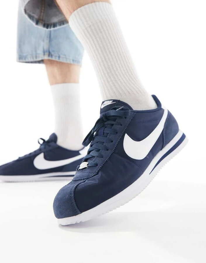 Nike Cortez TXT sneakers in navy and white - Image 4