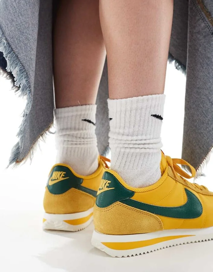 Nike Cortez TXT sneakers in yellow and green - Image 4
