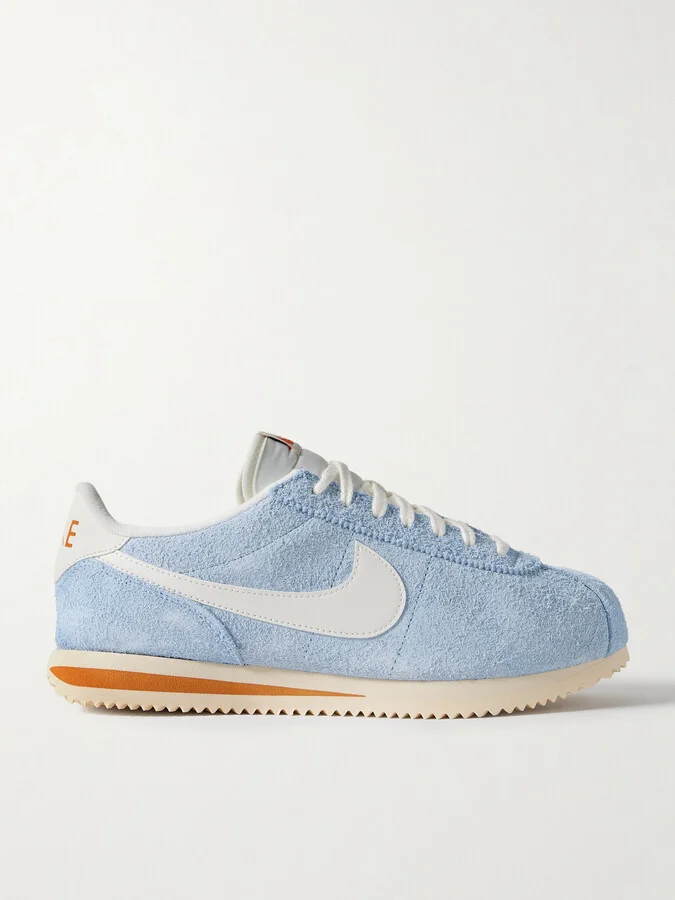 Nike - Cortez Vintage Leather-trimmed Brushed-suede Sneakers - Blue