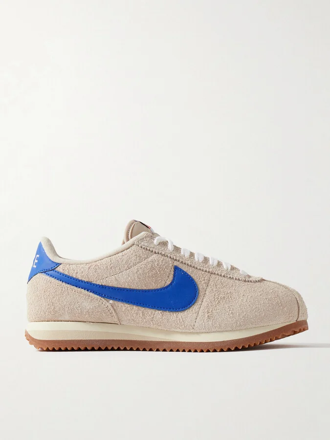 Nike - Cortez Vintage Leather-trimmed Brushed-suede Sneakers - Neutrals