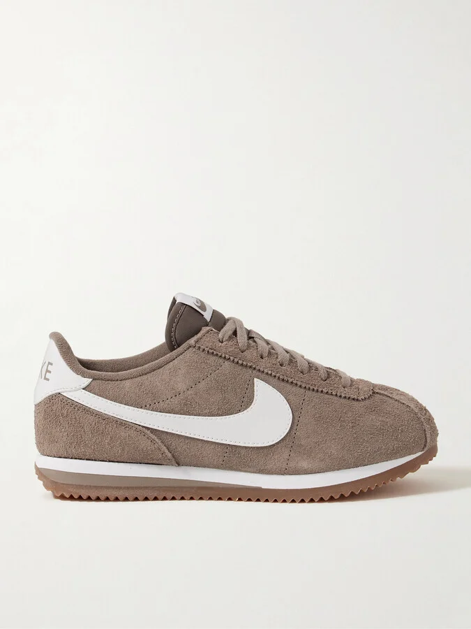 Nike - Cortez Vintage Leather-trimmed Brushed-suede Sneakers - Neutrals